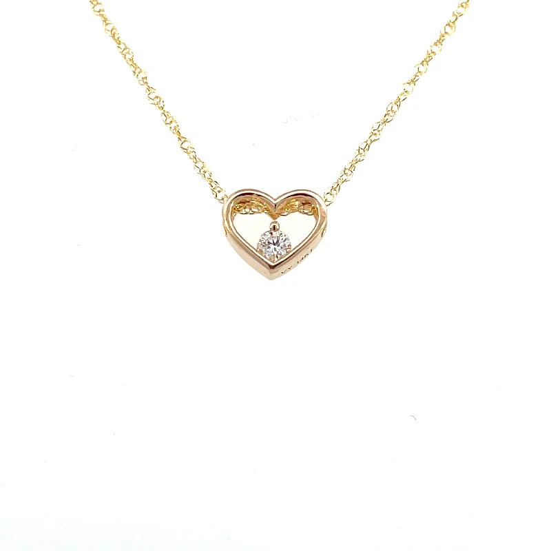 bold chunky cocktail ring Yellow Gold and Diamond Heart-Shaped Pendant