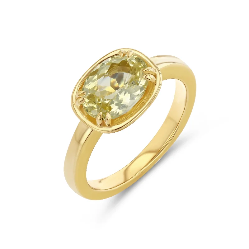 vintage Victorian brooch pin Yellow Sapphire Basket Ring