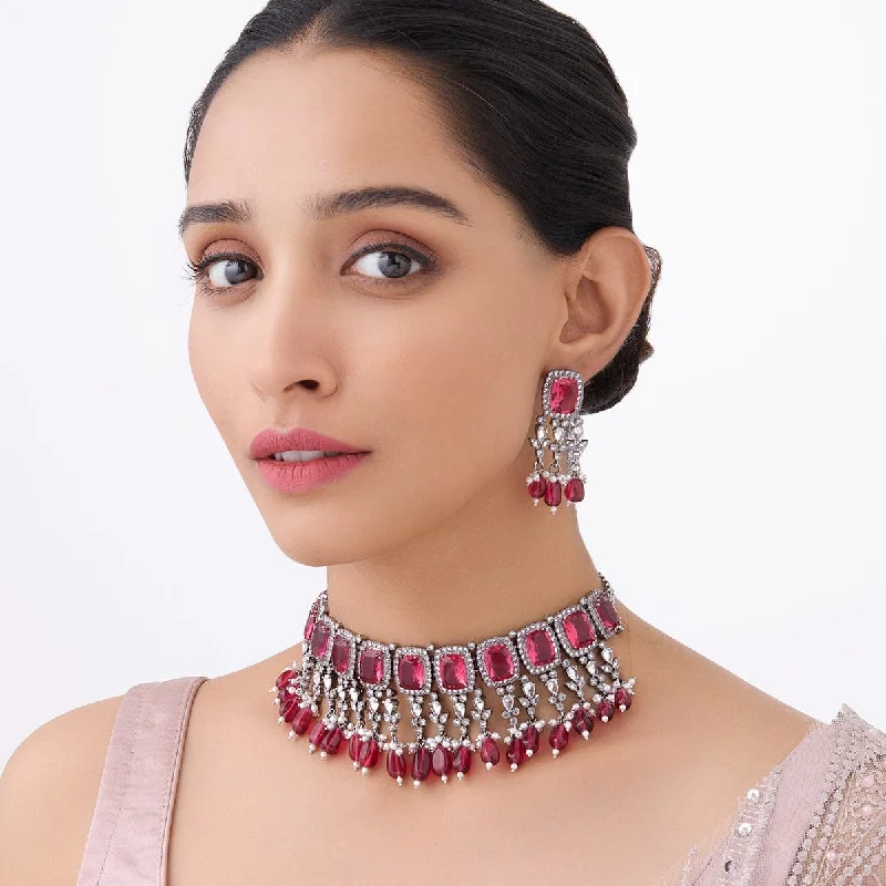 luxury emerald ring platinum Zircon Necklace 163818